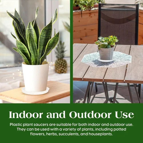 Vista 7 de SLS SUPPLY FLORA - Platillos duraderos para plantas, paquete de 12 tamaños surtidos, platillos para macetas, elegantes platillos para interiores