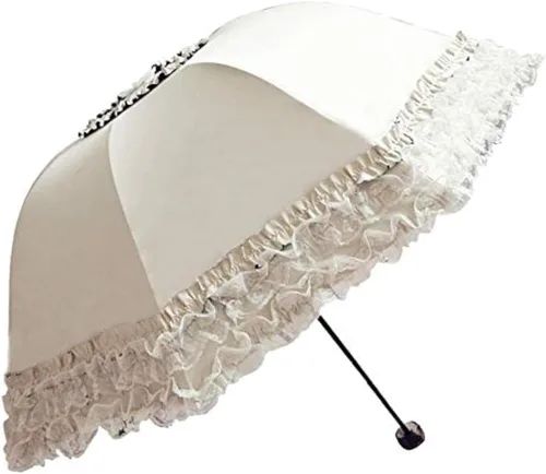 Vista 63 de Honeystore Paraguas plegable a prueba de rayos ultravioleta Princess Lace Parasol con cúpula anti-UV