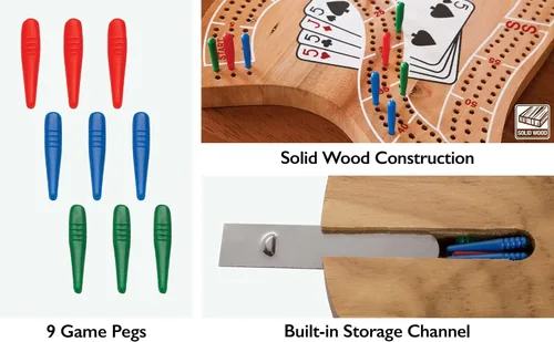 Vista 10 de Mainstreet Classics juego de Cribbage tradicional, de madera, 29 pulgadas (versión US)