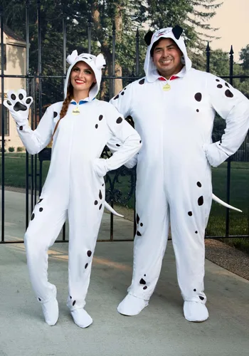 Vista 4 de Disfraz de Pongo de Disney 101 Dálmatas, overol dálmata de una pieza para cosplay, disfraces y Halloween