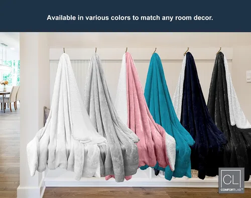 Vista 7 de Comfort Lab Manta de franela de felpa, suave, ligera, manta de forro polar para regalo, para sofá, cama y decoración del hogar, antibolitas y no se