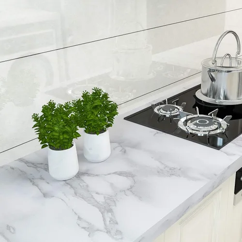 Vista 5 de Art3d - Adhesivo para azulejos de mármol, gris, 15.8" x 120" (Paquete de 1)