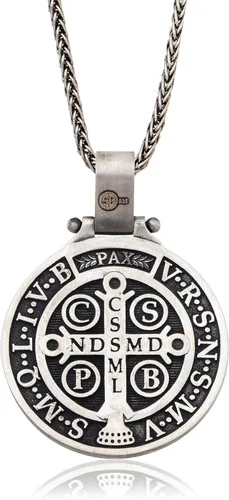 Vista 2 de bysilvergates Religious Collection - Men's 925 Sterling Silver Pendants St Christopher, St Michael, St Benedict - Timeless Faith-Inspired Necklaces