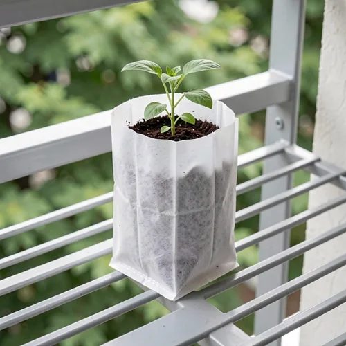 Vista 5 de 200pcs Non Woven Seedling Bags for Tomatoes, Breathable Nursery Pots