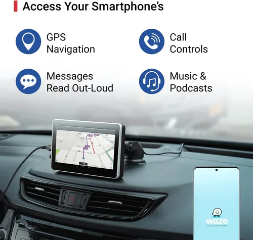 Vista 3 de Car and Driver INTELLIDASH+ pantalla inteligente para tablero de auto con Apple CarPlay y Android Auto, pantalla táctil IPS de 7 pulgadas