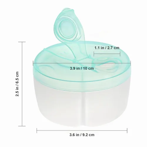 Vista 9 de Accmor Dispensador de fórmula para bebés sobre la marcha, contenedor de fórmula para llevar, dispensador giratorio de fórmula de tres compartimentos