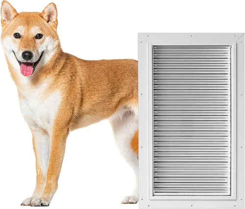 Vista 17 de Armor Flex - Puerta para mascotas con marco de aluminio resistente por High Tech Pet - Tecnología avanzada de solapa, protección resistente a