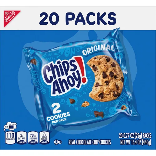 Vista 16 de CHIPS AHOY! Galletas Originales con Chispas de Chocolate, 20 Paquetes (2 galletas por paquete)