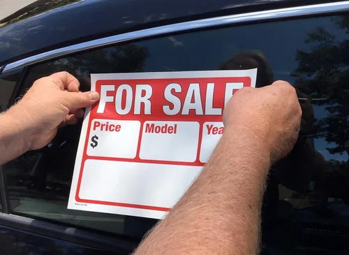 Vista 3 de WRY912 - Adhesivo para ventana de auto y auto "For Sale Sign" para vehículos, negocios, automóviles, camiones, barcos y RV, 2 líneas de adhesivo