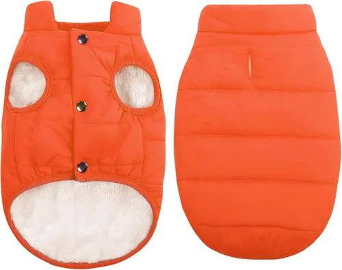 Vista 14 de ASENKU Abrigo de invierno para perro, resistente al viento, chaqueta de forro polar impermeable, ropa para mascotas para perros pequeños, medianos