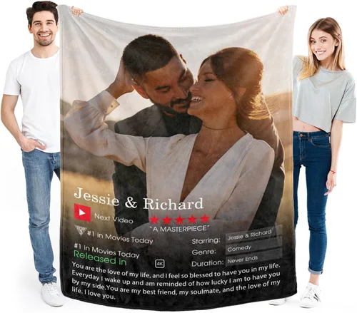 Vista 25 de D-Story Manta personalizada con fotos con cualquier texto - Mantas con imágenes personalizadas para Navidad, cumpleaños, regalos para parejas