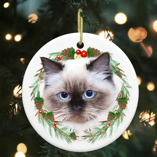 Vista 10 de Colgante de perro esquimal americano de 3 pulgadas para decoración de árbol de Navidad, bonito adorno de día festivo para cachorros, regalos
