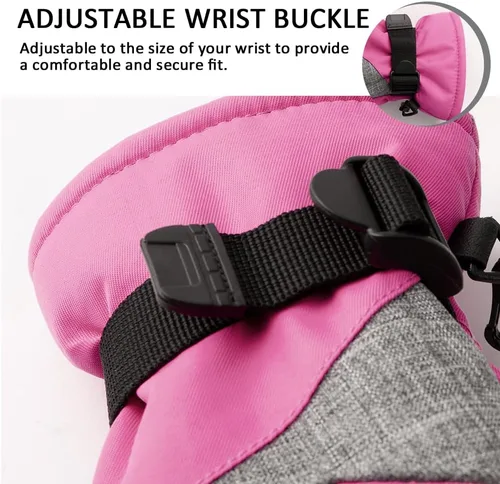 Vista 4 de Walsking Guantes de invierno para niños, resistentes al agua, para esquí, clima frío, aislados, para snowboard, para niños, niñas y jóvenes