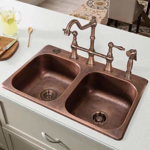 Vista 3 de Akicon - Kit de interruptor de aire de cocina para triturador de basura, doble salida para fregadero/encimera, eliminación de residuos, 2-1/2 Cobre
