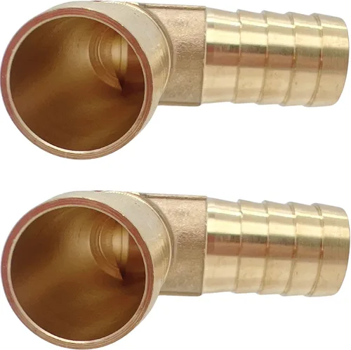 Vista 5 de 2 piezas de acoplador de manguera de latón con púas 1/2" x 1/2" de 90 grados con conector de codo angular derecho por CX WONDERLAND
