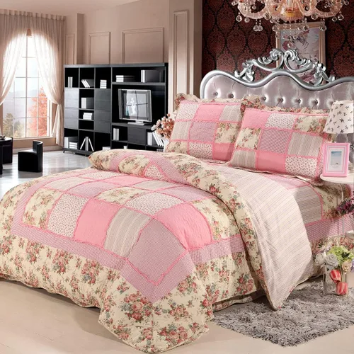 Vista 14 de vctops Juego de edredón acolchado de algodón navideño de 3 piezas (pájaros, Queen extragrande) Juego de ropa de cama de retazos con diseño