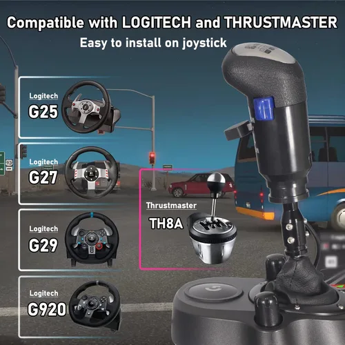 Vista 3 de USB Truck Simulator Shifter - Gearshifter Knob for ATS ETS2 PC Racing shifter For THRUSTMASTER TH8A and Logitech G29 G27 G25 G920 H Gearshift USB