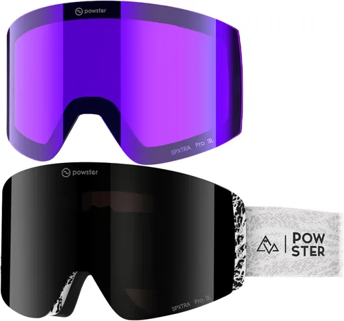 Vista 28 de Ski Goggles Snow OTG Snowboard Goggles Magnetic Interchangeable Lens Frameless UV Protection Anti-fog mobile Skating