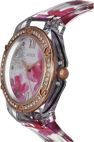 Vista 3 de GUESS Reloj de cuarzo de policarbonato para mujer modelo GW0239L1 RosaPúrpuraBlancoDorado Uno Reloj de cuarzo