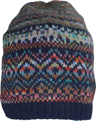 Vista 2 de Invisible World Women's Alpaca Cap Hand-Painted Beanie Hat Abancay