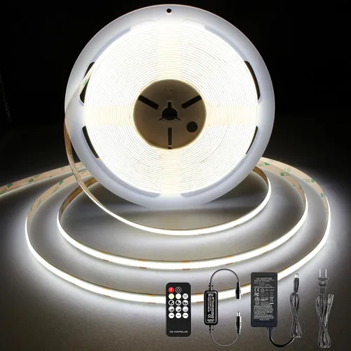 Vista 15 de Pandery Tira de LED COB, Tira de Luces LED 1M/3.28ft, Tiras LED Regulables por Toque, CRI90+, Luz COB LED Blanca Cálida 2700K, 960LEDs, Tira