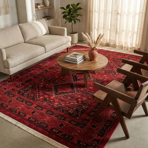 Vista 25 de Unique Loom Tekke Collection - Alfombra de área Sheibani (2' 2" x 3' 1", rectangular, rojo/negro)