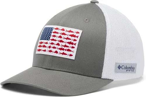 Vista 104 de Columbia Gorra de bola de malla Bandera antigua de malva/blanco/pescado