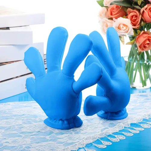 Vista 26 de Geyoga 2 pares de guantes grandes de disfraz de manos de dibujos animados, guantes de Halloween para fiestas, cumpleaños, juegos de rol, disfraces