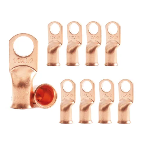 Vista 45 de 25 piezas de terminales de anillo de 1/0 AWG-1/2 (M12), terminales de anillo, conectores de terminal, terminales de cable resistentes, terminales