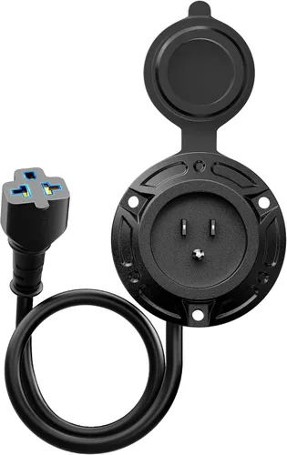 Vista 11 de Enchufe de entrada de alimentación de alta resistencia 20A 125V RV con cable de extensión de 6 pies, adaptador de hoja en T 5 en 1, caja de salida
