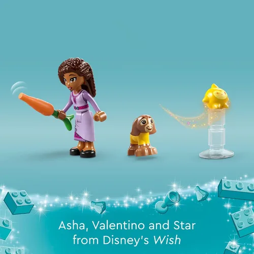 Vista 6 de LEGO Disney Wish: Asha in The City of Rosas 43223 - Juego de juguetes de construcción, un modelo para construir de la película de Disney