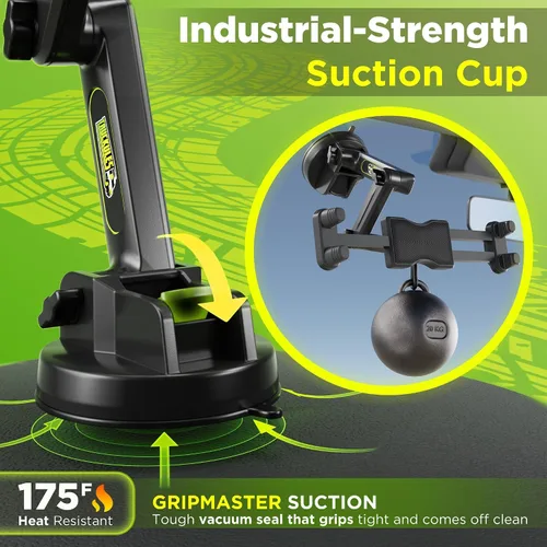 Vista 4 de Soporte para Tableta de Camión Montaje de Tableta - Soporte para iPad para Camión, Ventosa Súper Resistente de Servicio Pesado, Brazo Largo de 16.7