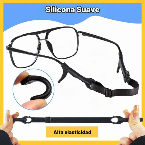 Vista 3 de SMARTTOP kids eye glass Strap with storage box No Tail sunglass Strap Eyeglass Holder Around Neck-Adjustable Eyewear Retainer Negro