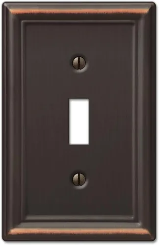 Vista 31 de Amerelle 149DDB - Placa de pared Chelsea, 1 Duplex, acero, bronce envejecido, 1 paquete