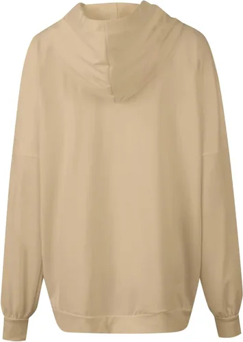 Vista 4 de Sudadera con capucha de gran tamaño para mujer, con cremallera de un cuarto, para invierno, lisagráfica