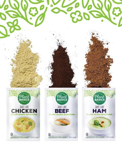 Vista 3 de Plant Basics - Condimento a base de plantas, al igual que el jamón, 2 onzas, vegano, sin gluten, kosher, sin OMG
