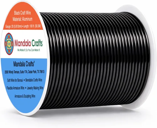 Vista 238 de Mandala Crafts - Alambre de aluminio anodizado de calibre 22 para hacer joyas - 137.2 m de alambre flexible surtido y coloreado - Doble para bonsái