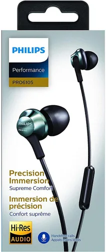 Vista 4 de Auriculares con cable Philips Pro con micrófono, auriculares intrauditivos de audio de alta resolución con conector de 3.5mm, auriculares cómodos