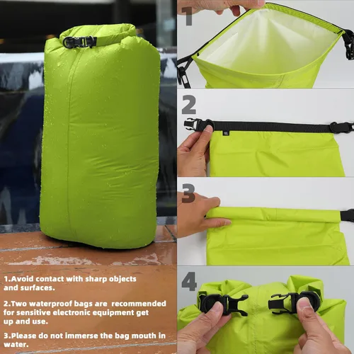 Vista 4 de Desoto Bolsa seca impermeable – Mochila impermeable enrollable mantiene el equipo seco, PU5000 mm, para kayak, canotaje, senderismo, camping