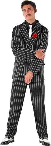 Vista 4 de Morph Disfraz de gángster para hombre, disfraz de mafioso para hombre, disfraz de los años 20, disfraces de los años 20 para hombres, disfraz