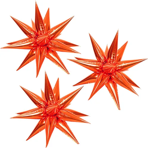 Vista 11 de 3 globos de aluminio con forma de estrella de explosión 3D de 26 pulgadas, globos de aluminio negro con forma de cono de estrella para cumpleaños