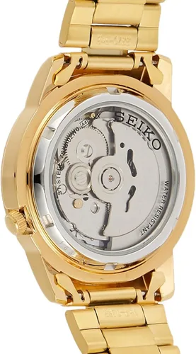 Vista 2 de SEIKO SNKK20K1S Reloj analógico de acero inoxidable con esfera dorada para hombre, Oro, Reloj automático