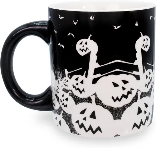 Vista 2 de Disney - Taza de cerámica de 18 onzas con diseño de Jack Skellington 3D en el interior, taza de café grande para expreso, cafeína, artículos 3D Jack