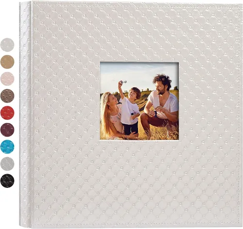 Vista 22 de Mublalbum Álbum de fotos pequeño de 4 x 6 pulgadas, 100 fotos, cubierta de cuero, libro de fotos con bolsillos horizontales para bebé, boda, Negro