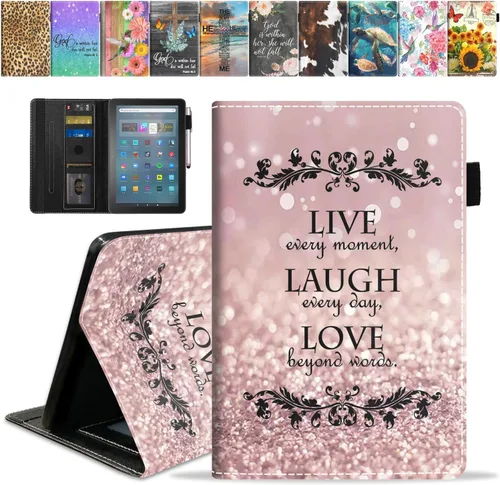 Vista 27 de Funda para tableta Amazon Fire Max 11 (11 pulgadas, 13ª generación, versión 2023) con ranura para tarjetas y apagado y encendido automático, funda