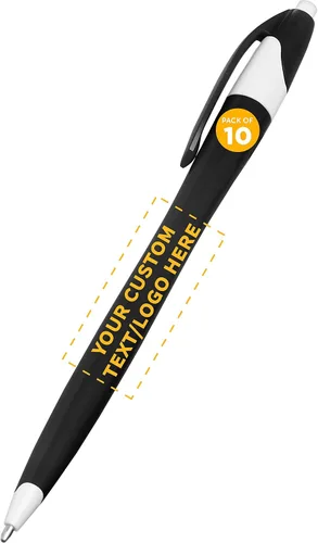 Vista 25 de DISCOUNT PROMOS Juego de 10 bolígrafos de oficina de plástico de dos tonos, paquete a granel, tinta negra, ideal para oficina, escuela, negocios
