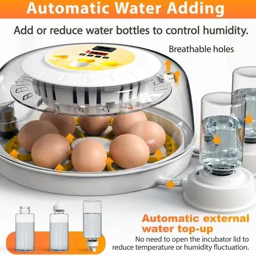 Vista 3 de Incubadoras de huevos para incubar huevos con girador automático de huevos, 8 incubadoras para huevos de gallina con vela de huevos para pollo