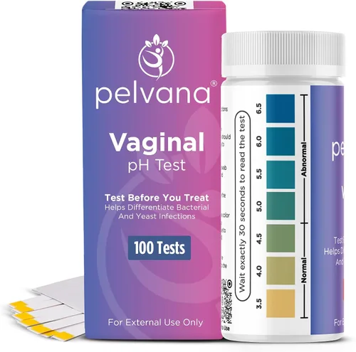 Vista 8 de Tiras de prueba de pH vaginal Pelvana para mujeres – 50 tiras, kit de prueba en casa para infección por BV y por levadura, probador de pH vaginal
