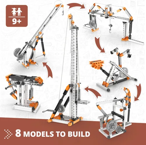 Vista 2 de Engino - Juguetes STEM, juguetes de construcción de poleas para niños de 9 años, juguetes educativos, regalo para niños y niñas