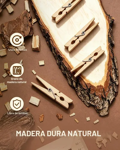 Vista 5 de Paquete de 50 alfileres de madera de 2.9 pulgadas, resistentes y grandes